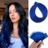Blue Tape in Hair Extensions Human Hair Invisible for Costume view 1