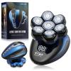 Clforczh Head Shavers for Bald Men - 7D Detachable Electric Razor, IPX6 Waterproof Wet Dry Rotary Shavers, LED Display Rechargeable Head Shaving with Fast Charging, Blue view 1