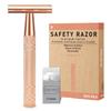 Matte Rose Gold Safety Razor, Single Blade Razors for Women, Reusable Metal Razor, with 10 Stainless Steel Double Edge Blades, Eco-friendly, Smooth & Close Shave, Plastic Free view 1