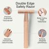 Matte Rose Gold Safety Razor, Single Blade Razors for Women, Reusable Metal Razor, with 10 Stainless Steel Double Edge Blades, Eco-friendly, Smooth & Close Shave, Plastic Free view 4
