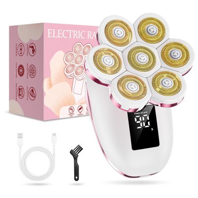 Electric Razors for Women,7D Gifts for Women,Cordless Electric Shaver with Detachable Head Wet/Dry Facial Hair Remover for Legs Painless Water Resistant (Pink)