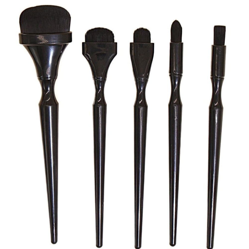 AFPSDLFJDLS 5 pieces of black makeup brush set full set of powder eye shadow brush beauty tools