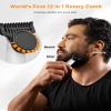 Trimcoo New Electric Beard & Nose Hair Trimmer Kit - Painless Razor with 12 in 1 Rotating Comb, Magnetic Nose Hair Head, Waterproof Wet/Dry, Groin/Ball Shaver for Men, USB-C Fast Charging,White(Pack) view 2
