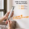 Trimcoo New Electric Beard & Nose Hair Trimmer Kit - Painless Razor with 12 in 1 Rotating Comb, Magnetic Nose Hair Head, Waterproof Wet/Dry, Groin/Ball Shaver for Men, USB-C Fast Charging,White(Pack) view 4