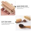 HOLIDYOYO 3PCS Wooden Pig Bristle Cleaning Brush Set Dual-Sided Hand and Nail Brush for Deep Cleaning for Personal Care and Household Use view 4