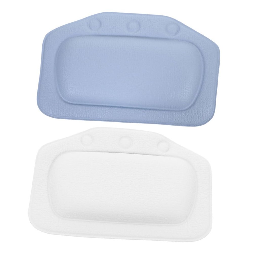 ASAKKURA 2pcs Bath Pillow for Bathtub Bath Head Rests Comfortable Suction Cup Spa Shower Pillow