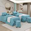 4pcs Beauty Salon Bedding Set Thick Bed Linens Sheets with Face Rest Hole,Massage Table Sheets Set for Salon Fumigation Sky Blue Square Bedside 185 * 70cm (72.8 * 31.5in view 1