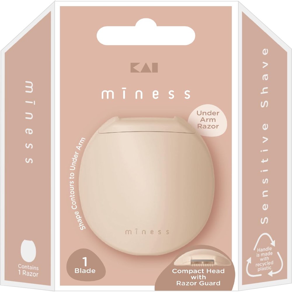Kai Beauty Miness Under Arm Razor, Gentle Beauty Groomer for Hair Removal, Ideal for Sensitive Skin, Japanese Steel Removes Underarm Hair