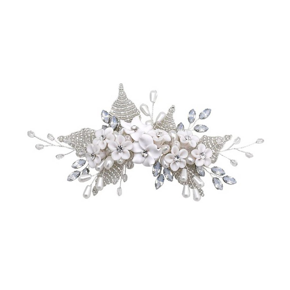 Baluue 1pc Elegant Hair Comb Crystal Flower Design Beautiful Headdress Accessory for Weddings Parties Special Occasions Attractive Hair Decor