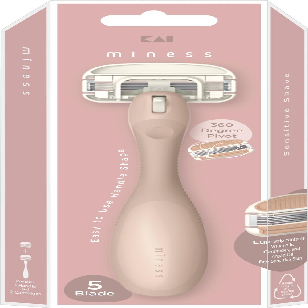 Kai Miness System Body Razor, Gentle Beauty Groomer for Hair Removal, Ideal for Sensitive Skin, Japanese Steel Removes Body Hair