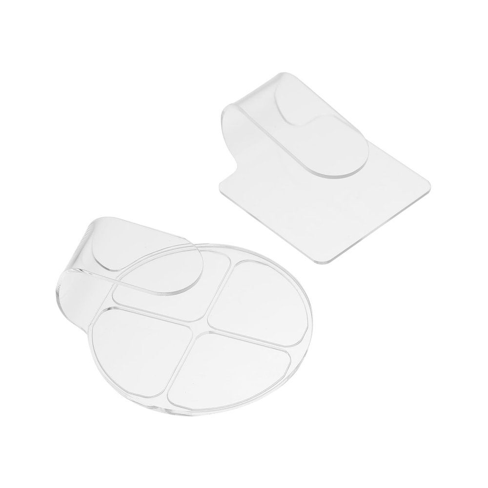 LIFKOME 2pcs Makeup Palette Set Acrylic Art Makeup Mixing Plates Curved Handle Caddy for Travel