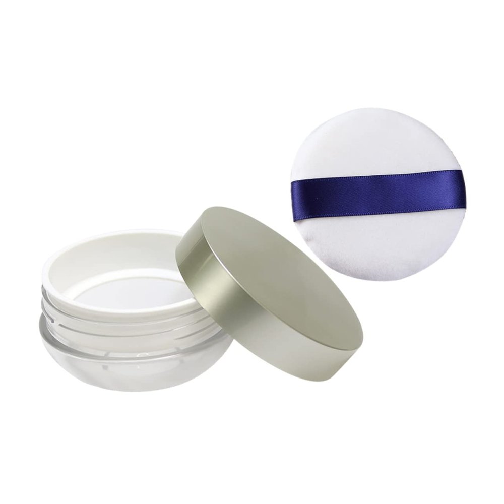 BATHVEVE Portable Loose Powder Box Abs Flocking Plastic Makeup Powder Case Travel Container Empty Puff Holder Random Color