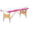 Foldable Massage Table 4 Zones Wood White and Pink 24,75KG view 1