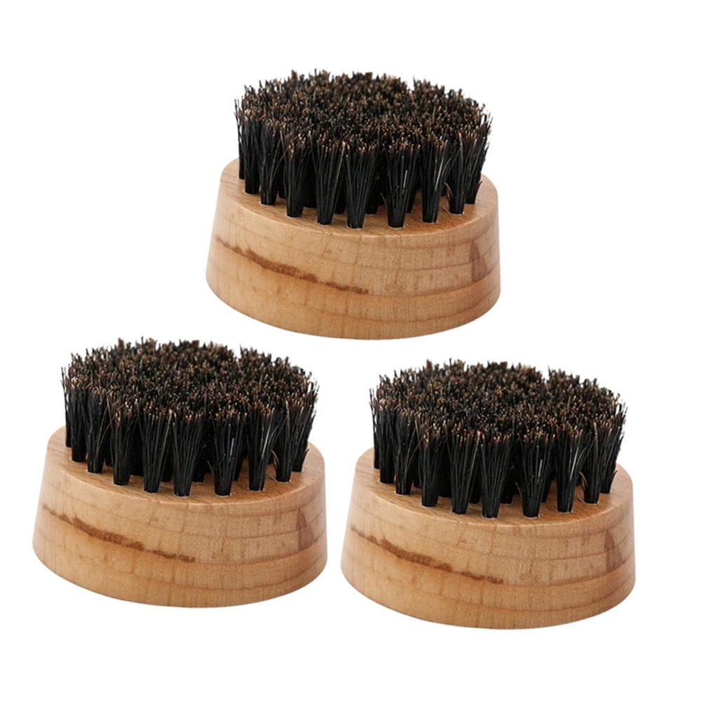EPIGEIST 3Pcs Boar Bristle Beard Brushes with Beech Wood Handles for Men Moisture Resistant Beard Care Tool and Comfortable for Styling and Cleaning Facial Hair