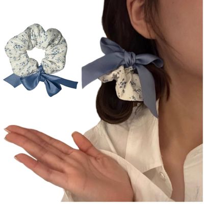 1 Pieces Hair Ties for Thick and Curly Hair Ponytail Holders Hair Elastic Band for Women Bow Hair Ties, Satin Hair Ribbon