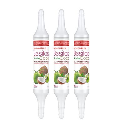 Bio Complex Coconut Oil Capsules 3Pack  0.61 oz Each, Deep Moisturizing Hair Treatment for Repair, Hydration, and Strengthening
