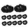 ASAKKURA 12pcs Drawstring Lace Hairnet for Women Large Barrettes for Thick Hair Hair Nets for Updos Mesh Wrap for Wigs Elastic Snood Hat for Dance view 1