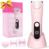 Zesuti Bikini Trimmer for Women,Cordless Pubic Hair Trimmer,IPX7 Waterproof & LED Display Ladies Electric Razors Body Hair Trimmers for Underarm Leg Arm,Gifts Pink view 1