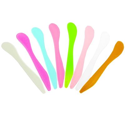 Wopanxye 12pcs 24pcs 50pcs Cosmetic Spatula for Face Mask Cream Lotion Stick Plastic Spoon Disposable Scoop Makeup Tool for Easy Mixing, Sampling, Waxing DIY Facial Lip Mask Stick (50pcs (8 colors))