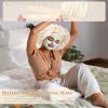 100% Mulberry Silk Bonnet for Women Hair Bonnet for Sleeping with Hair Scrunchy Elastic Tie Band Night Cap(Off-white) view 4