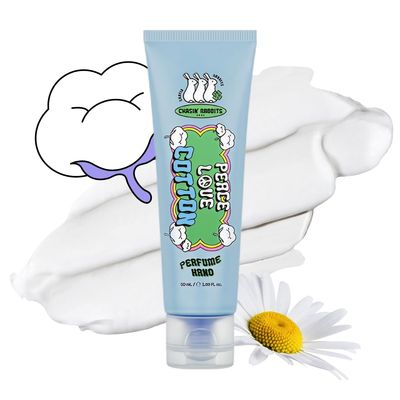 CHASIN' RABBITS Perfume Hand Cream Cotton Floral Scent 1.69 Fl Oz, Moisturizing Hand Lotion & Dry Hand Cream, Multi-Functional & Vegan Hand Moisturizer with Shea Butter