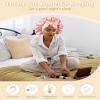 100% Mulberry Silk Bonnet for Women Hair Bonnet for Sleeping with Hair Scrunchy Elastic Tie Band Night Cap(Pink) view 3