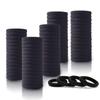 100PCS Hair Ties for Women Girls, Seamless Thick Hair Band, Elastic Hair Ties No Damage Ponytail Holder(Black+Rainbow Colors) view 2