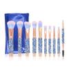 10pcs Diamond Makeup Brushes Set Glitter Shiny Crystal Brush with PU Bag Foundation Blush Kit(D) view 1