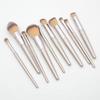 10 Cone Wooden Handle Makeup Brush Set Powder Eye Makeup Tools view 4