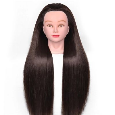 100% High Temperature Fiber Blonde Hair Mannequin Head Training Head For Braid Hairdressing Manikin Doll Head With Wig Tripod(Pink)