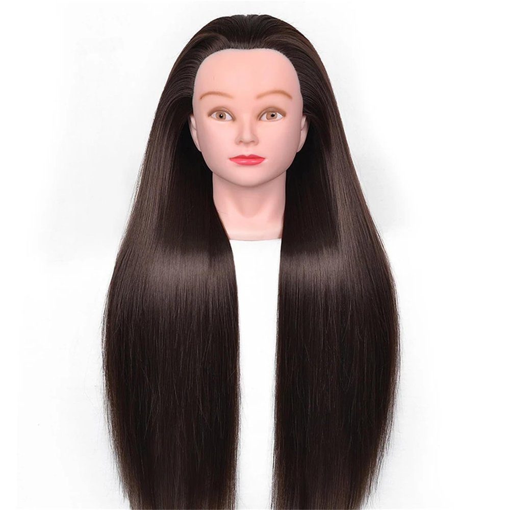 100% High Temperature Fiber Blonde Hair Mannequin Head Training Head For Braid Hairdressing Manikin Doll Head With Wig Tripod(Pink)