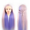 100% High Temperature Fiber Blonde Hair Mannequin Head Training Head For Braid Hairdressing Manikin Doll Head With Wig Tripod(Pink) view 3