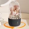 Anylady Makeup Brush Holder 360 Rotating, [Upgrade & with Cover] Makeup Brush Organizer for Vanity Countertop Bathroom (Black) view 1
