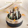 Anylady Makeup Brush Holder 360 Rotating, [Upgrade & with Cover] Makeup Brush Organizer for Vanity Countertop Bathroom (Black) view 4