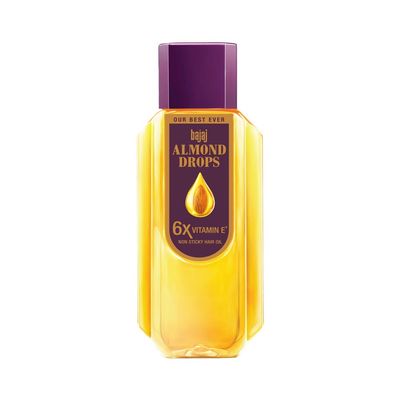 Bajaj Almond Drops Hair Oil, Almond Oil Enriched with 6X Vitamin E, Light and Non-Sticky, Hair Fall Control | 16.90 fl.oz (500ml)