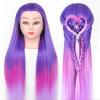 100% High Temperature Fiber Blonde Hair Mannequin Head Training Head For Braid Hairdressing Manikin Doll Head With Wig Tripod(Dark Brown) view 2