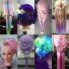 100% High Temperature Fiber Blonde Hair Mannequin Head Training Head For Braid Hairdressing Manikin Doll Head With Wig Tripod(Dark Brown) view 4