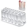 Ckuakiwu Makeup brush organizer: 26 transparent plastic standing slots with multi -size size, storage cosmetic brushes and support for countertop or view 1