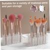 Ckuakiwu Makeup brush organizer: 26 transparent plastic standing slots with multi -size size, storage cosmetic brushes and support for countertop or view 2