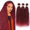 Vinmdonm 99J Human Hair Bundles Dark Burgundy Kinky Curly 3 Bundles 26 26 26 inch 99J Curly Bundle Brazilian Unprocessed Virgin Remy Hair Extensions view 1