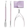 3Pcs/Set Cuticle Trimmer With Cuticle Pusher Stainless Steel Cuticle Remover Cuticle Nippers Cuticle Scissors Remover view 1