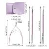 3Pcs/Set Cuticle Trimmer With Cuticle Pusher Stainless Steel Cuticle Remover Cuticle Nippers Cuticle Scissors Remover view 4