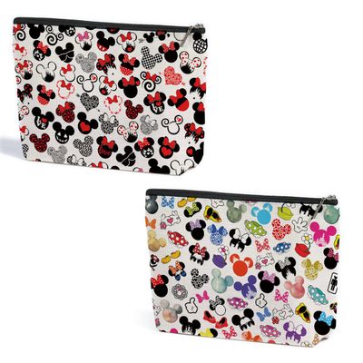 2PCS Cute Cartoon Mouse Print Makeup Bag Magic Cartoon Mouse Cosmetic Bag for Women Animal Lovers Gifts for Women Female Her Daughter Cousin Best Friend Bestie BFF Mothers Day Graduation Birthday