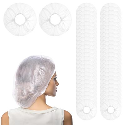 150 PCS Disposable Shower Caps Plastic Clear Shower Cap Elastic Waterproof Hair Bath Caps Thick Shower Cap for Women Hotel Hair Salon Travel Spa Home Use Beauty Salon Accessories Cleaning Supplies