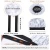 Satin Bonnet for Women Silk Bonnets for Sleeping Curly Hair Bonnet with Elastic Tie Band Reversible Double Layer Sleep Cap Hair Wrap (Silver Gray + Black) view 3