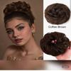 Bun Hair Piece Wavy Curly Hair Bun Scrunchies Extensions Synthetic Chignon Thick Updo Hairpieces for Women, (4) view 4