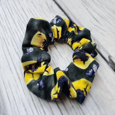Satin Scrunchies for Women - No Crease Hair Ties for Women| Scrunchies For All Hair Types and Textures, Perfect for Day or Night pack of 2 (Black & Yellow)