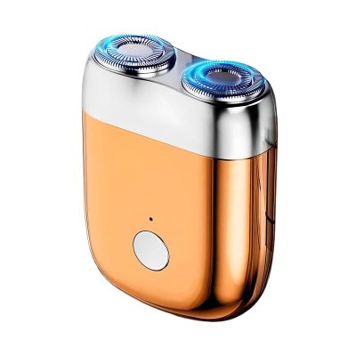 DJMAWEM Model Mini Dual-Head Electric Shaver, Dual Head Shaver, New Upgrade Pocket Shaver, USB Mini Shavers for Men, Washable Double Head Razor, Rechargeable Waterproof Electric for Men(Orange)