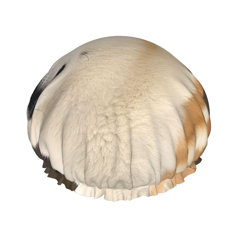 Akita Shower Cap For Women Reusable Double Layers Bathing Bath Cap Hair Caps Waterproof Elastic Band Ladies Spa Salon Shower Hat Hair Caps