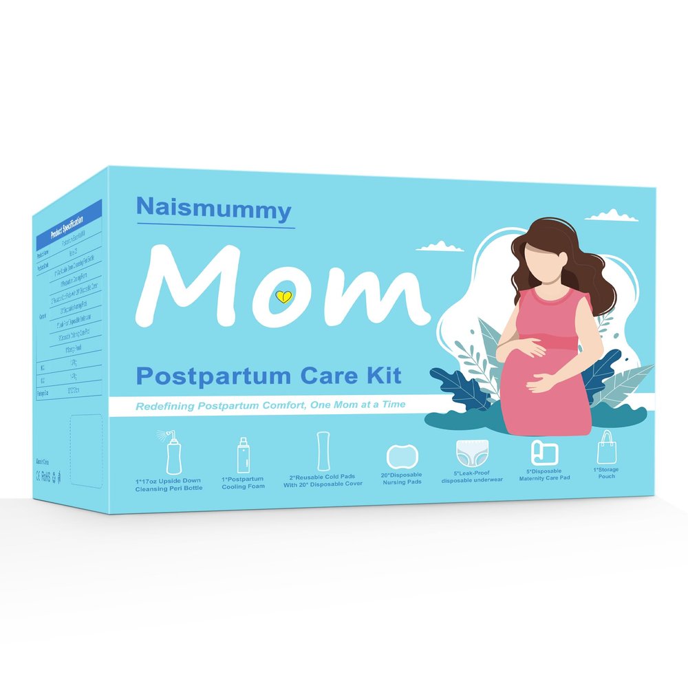 Postpartum Essentials Recovery Kit for Labor & Delivery  Nursing Pads, Peri Bottle, Ice Pack Pad, Postpartum Underwear, Disposable Bed Pads, Perineal Foam, 55 Piece Gift Set